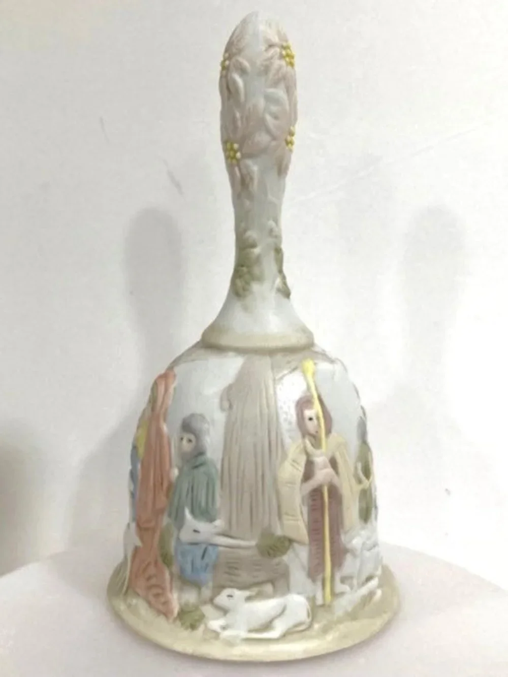 1982 Lefton China Christopher Collection Christmas Nativity Scene Bell